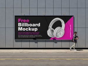 Free Mounted Street Billboard Mockup PSD Set