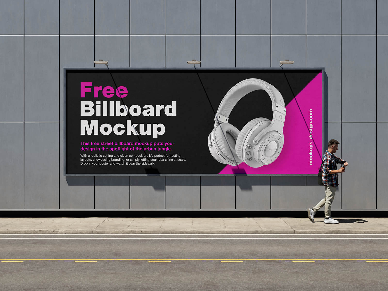 Free Mounted Street Billboard Mockup PSD Set