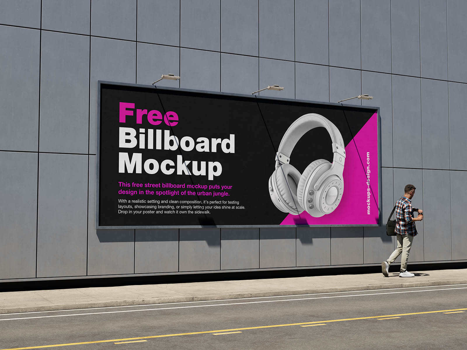 Free Mounted Street Billboard Mockup PSD Set