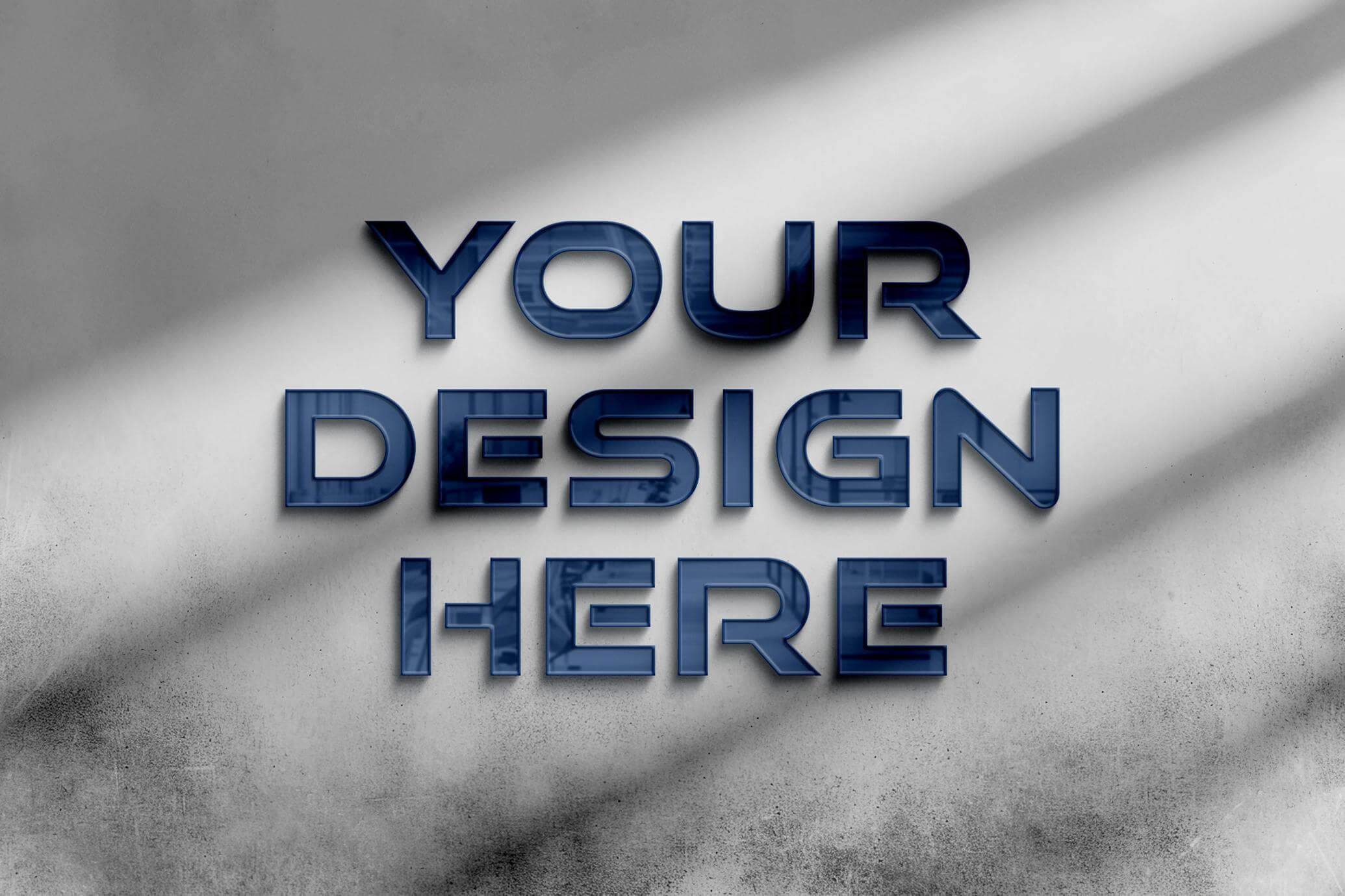 Free Reflection Glass Wall Sign Logo Mockup