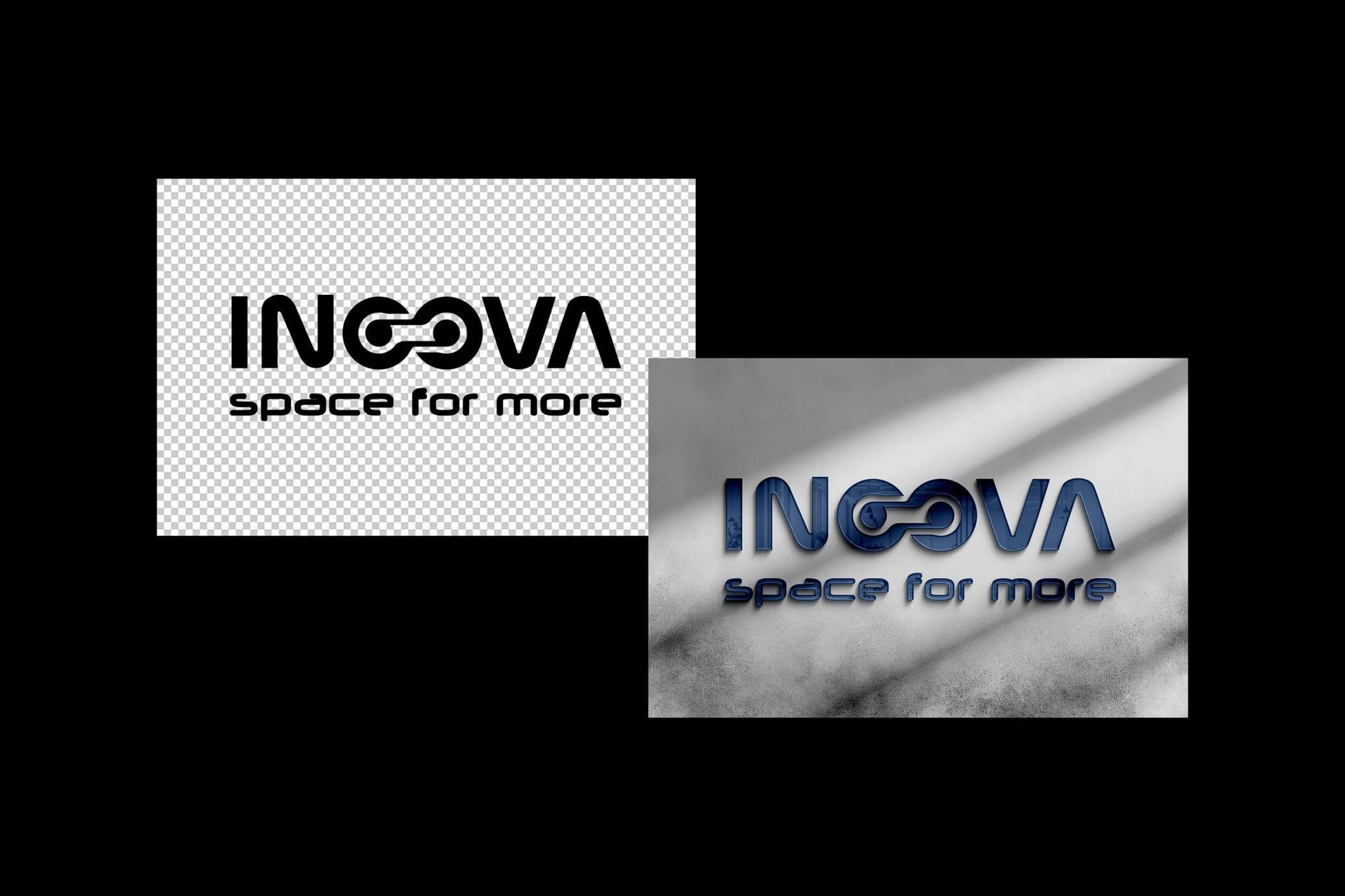 Free Reflection Glass Wall Sign Logo Mockup