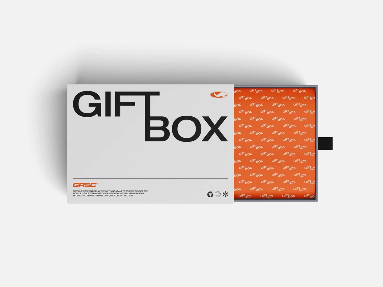 Free Top View Slide Gift Box Mockup PSD