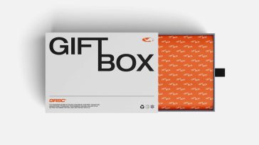 Free Top View Slide Gift Box Mockup PSD