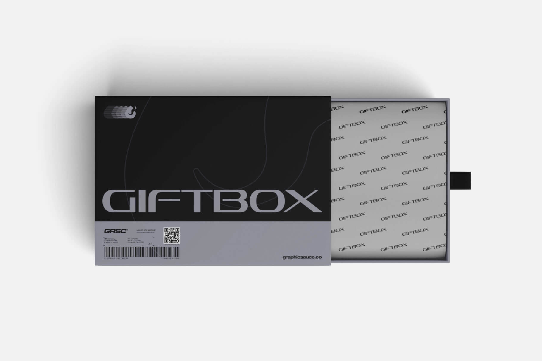 Free Top View Slide Gift Box Mockup PSD