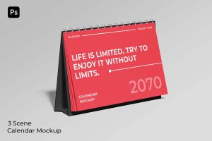 3 Free Desk Calendar 2026 Mockup PSD Set