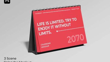 3 Free Desk Calendar 2026 Mockup PSD Set