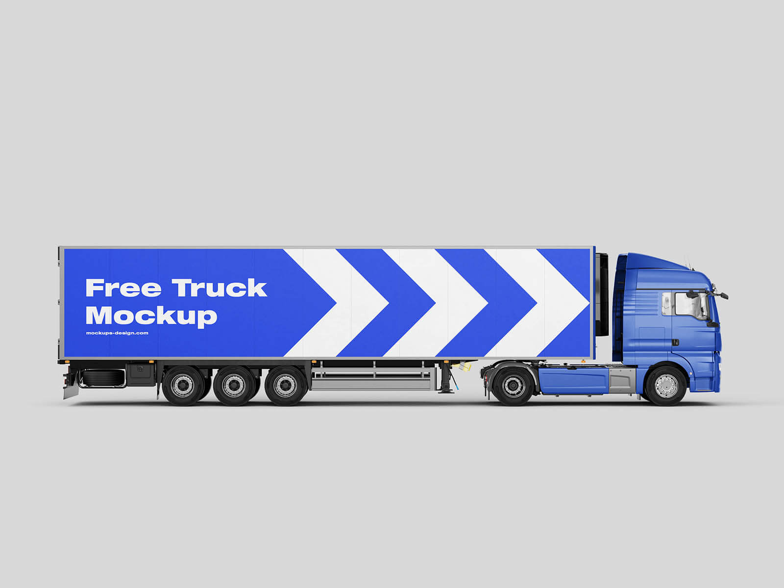 3 Free Large Cargo Truck Mockup PSD