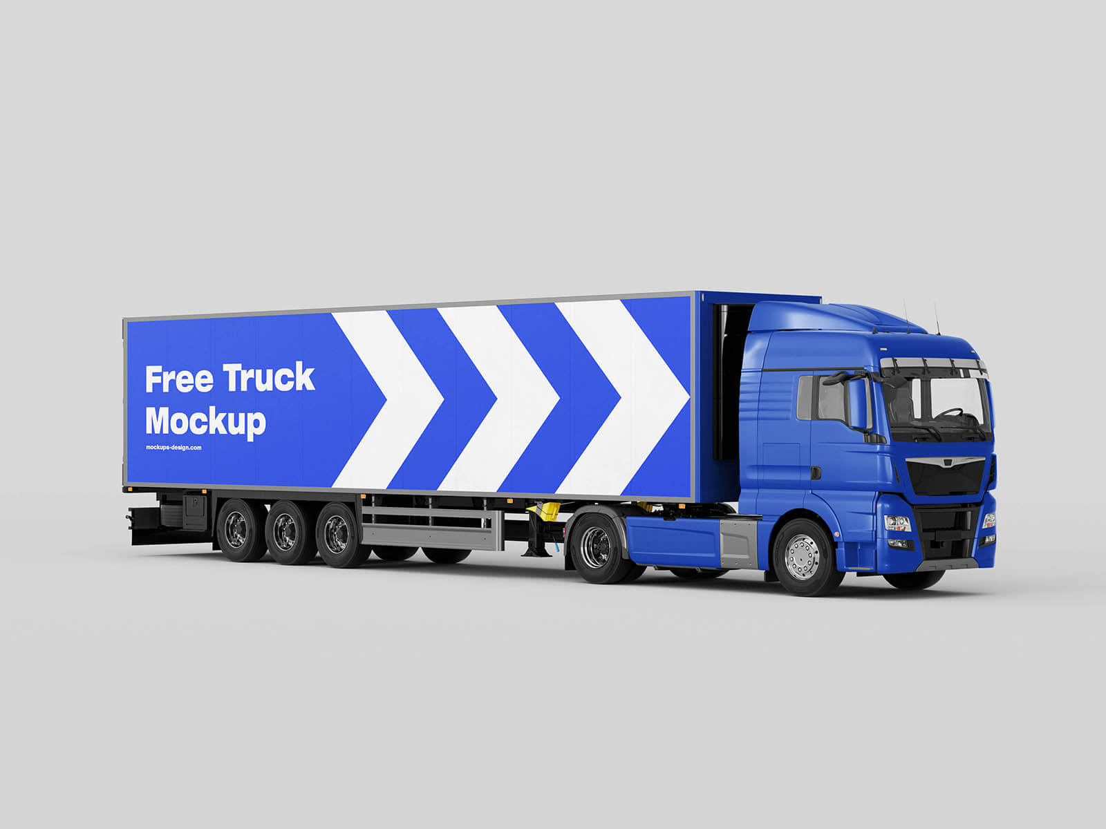 3 Free Large Cargo Truck Mockup PSD