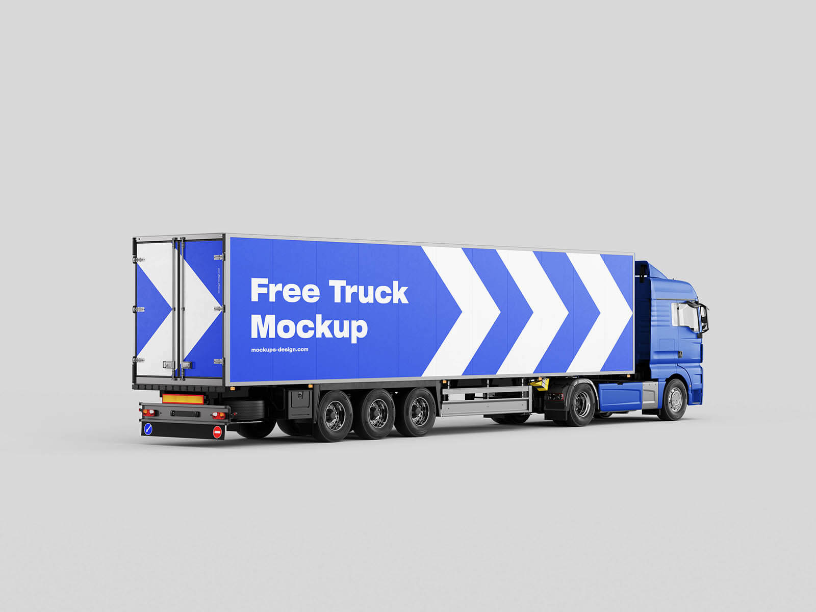 3 Free Large Cargo Truck Mockup PSD