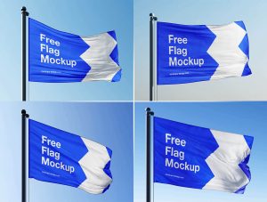 5 Free Country Flag Mockup PSD Files