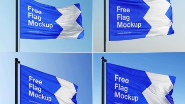 5 Free Country Flag Mockup PSD Files