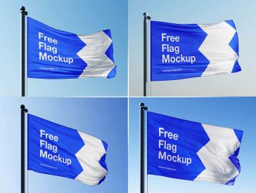 5 Free Country Flag Mockup PSD Files