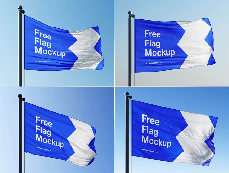 5 Free Country Flag Mockup PSD Files