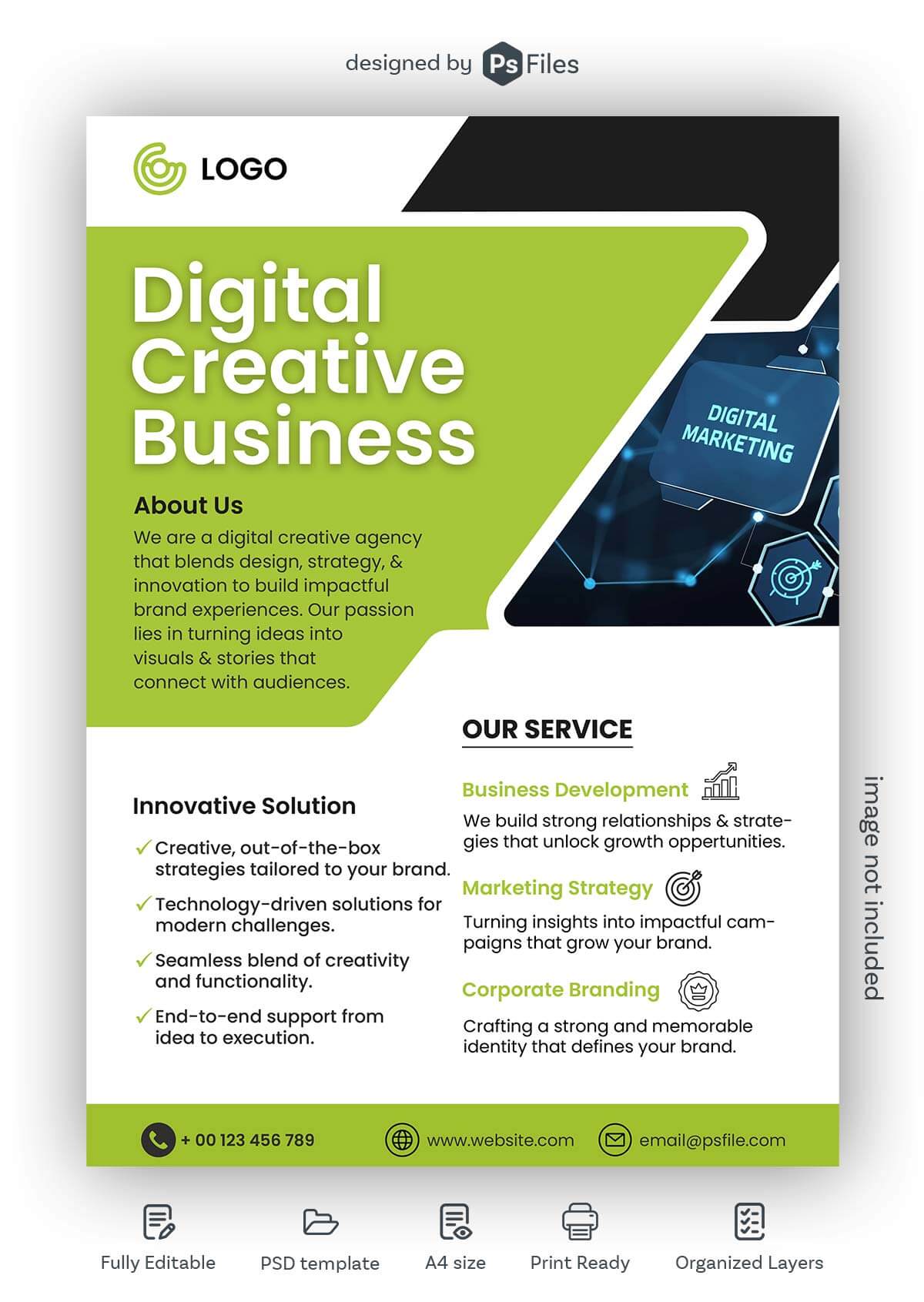 Free Digital Marketing Flyer Design Social Media Post PSD Template