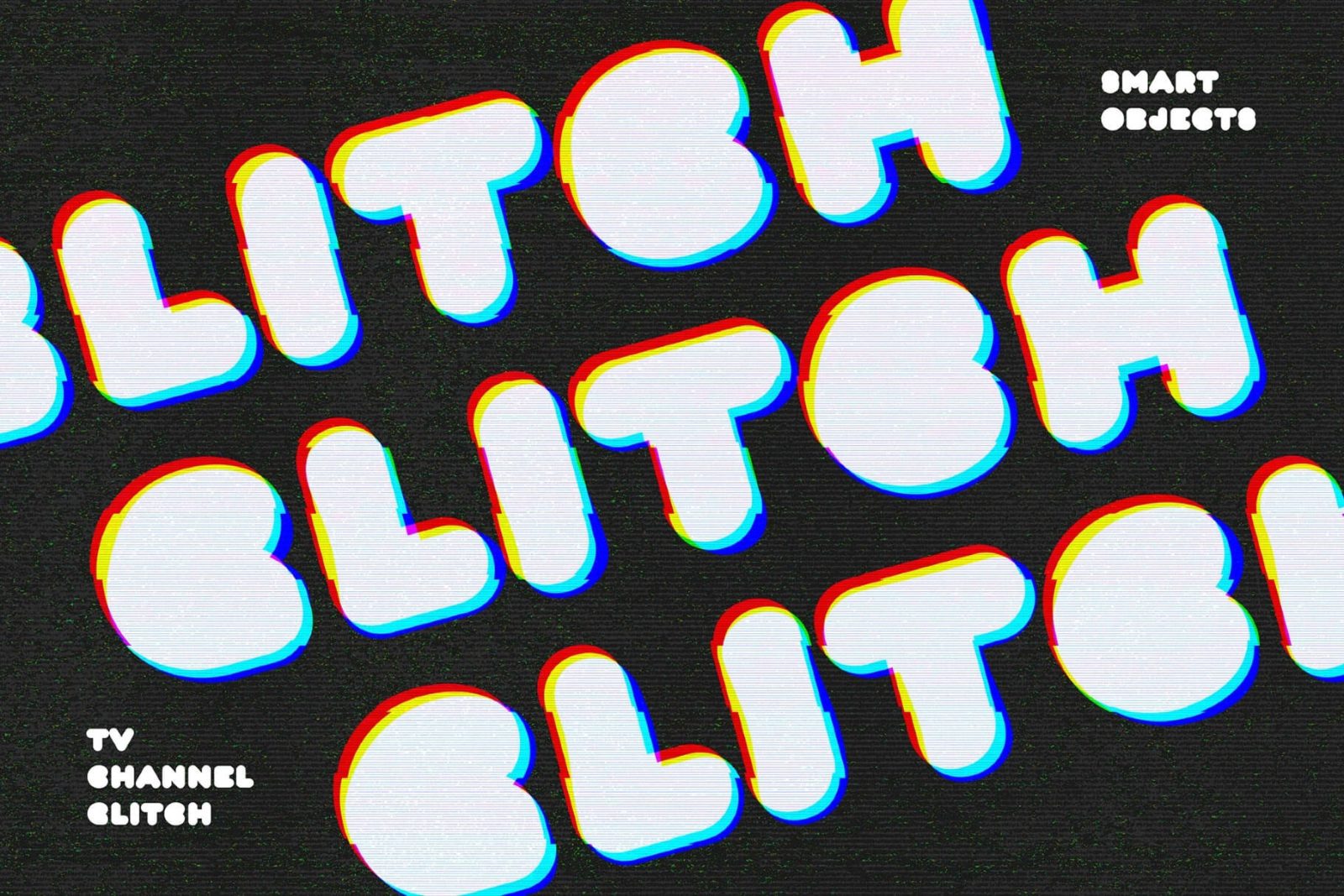 Free TV Channel Glitch Effect PSD