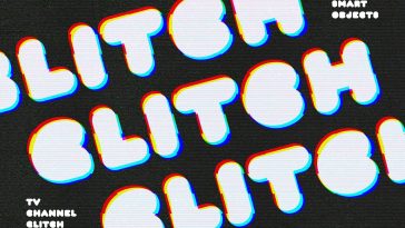 Free TV Channel Glitch Effect PSD