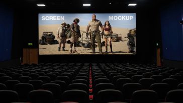 Free Theater / Movie Cinema Screen Mockup PSD