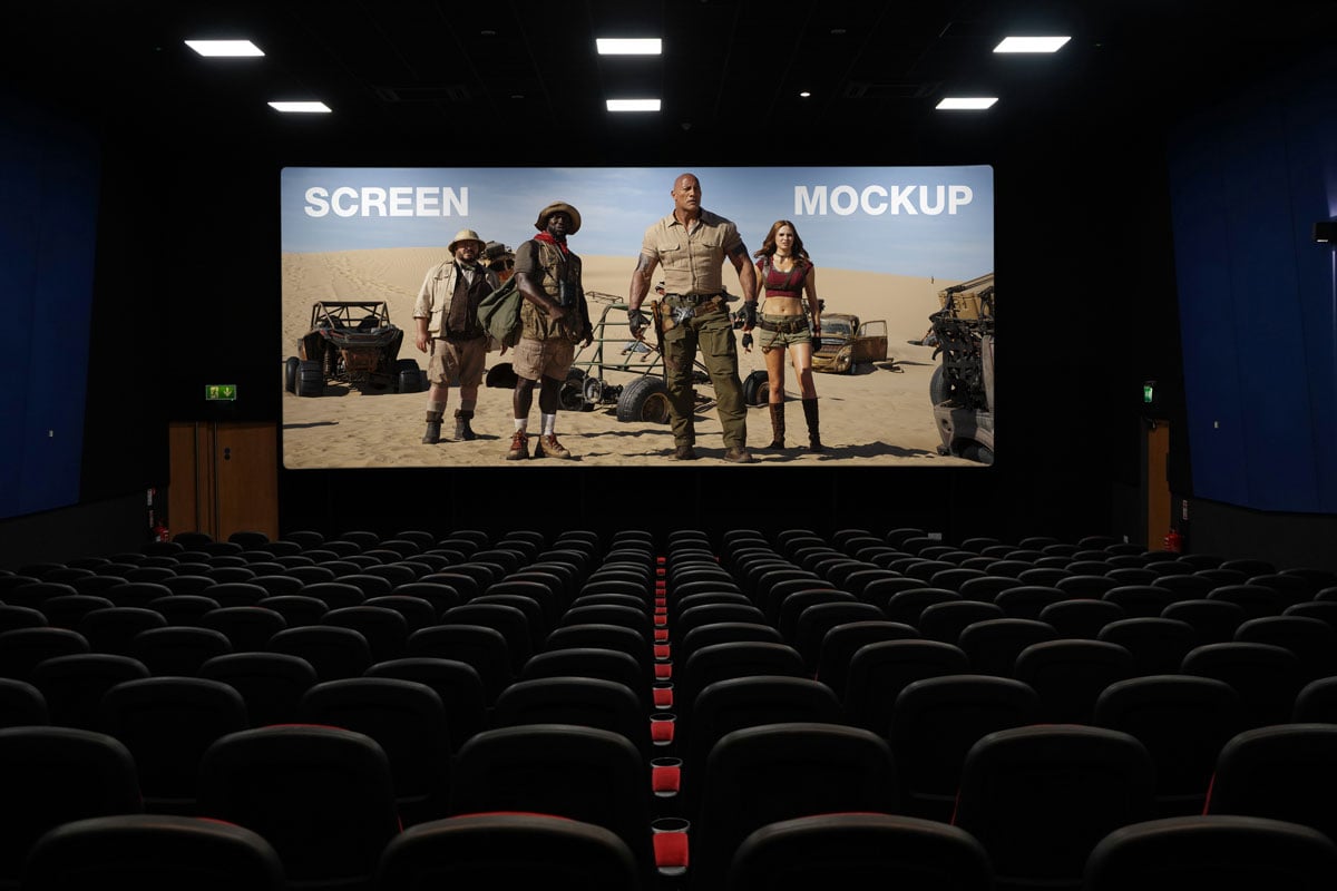 Free Theater / Movie Cinema Screen Mockup PSD