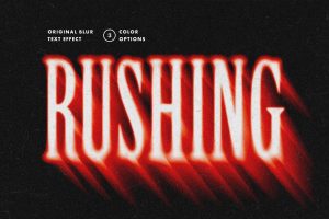 Free Rushing Blur Text And Logo Effect PSD