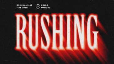 Free Rushing Blur Text And Logo Effect PSD