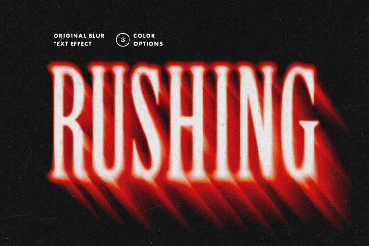 Free Rushing Blur Text And Logo Effect PSD