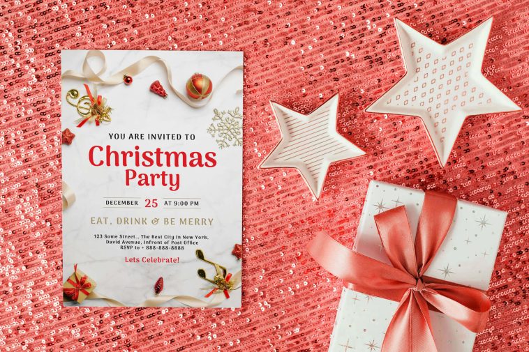 Free A4 Christmas 2025 Flyer Template And Mockup PSD