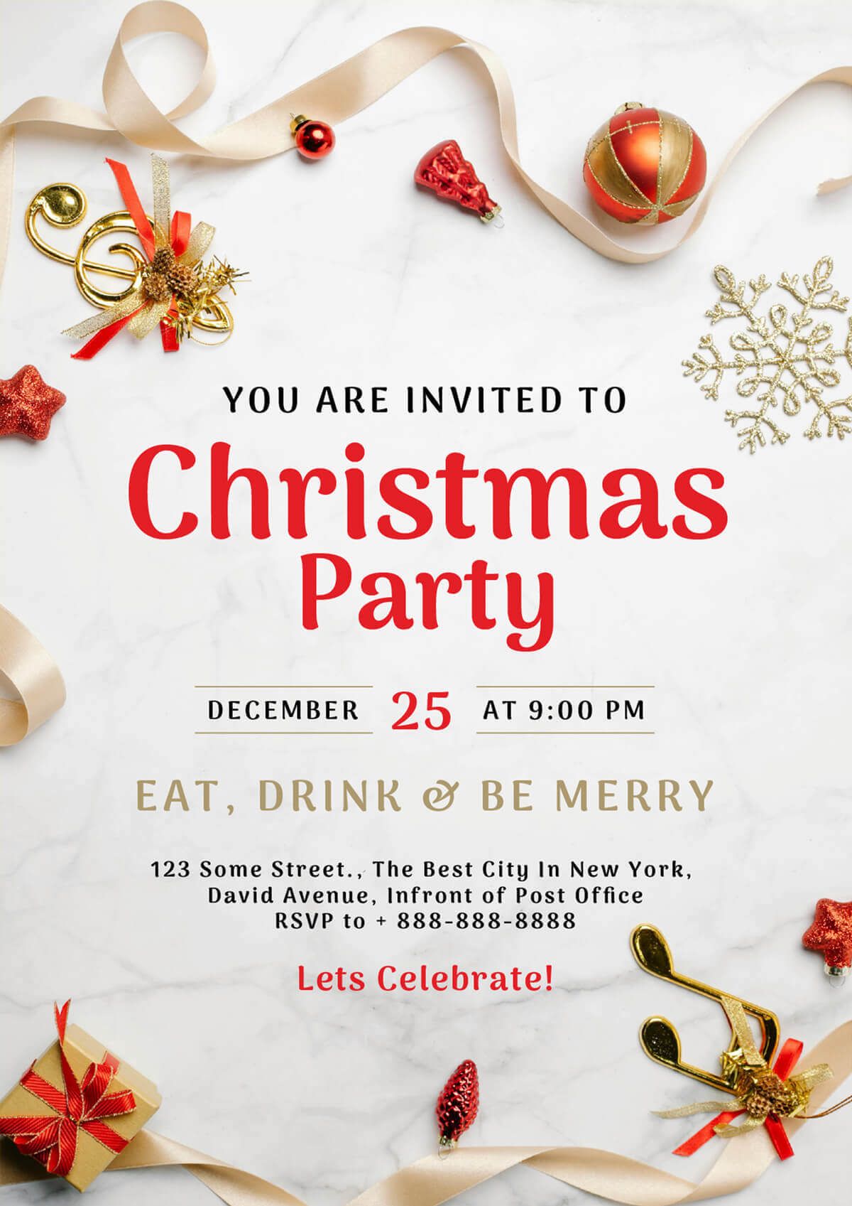 Free A4 Christmas 2025 Flyer Template And Mockup PSD