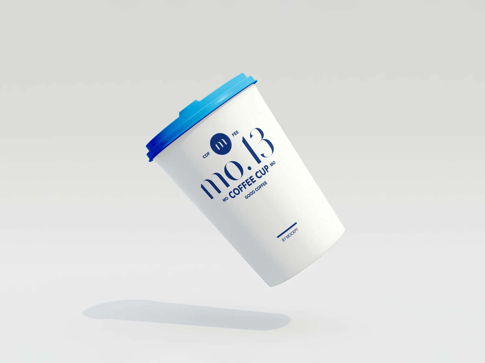 Free Floating Paper Coffee Cup Mockup PSD