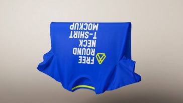 Free Floating Round Neck T-Shirt Mockup PSD