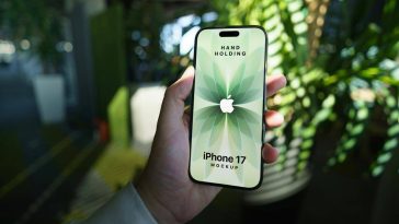 Free Hand-Holding iPhone 17 Mockup PSD