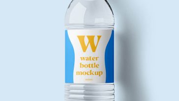 Free 500ml PET Water Bottle Mockup PSD