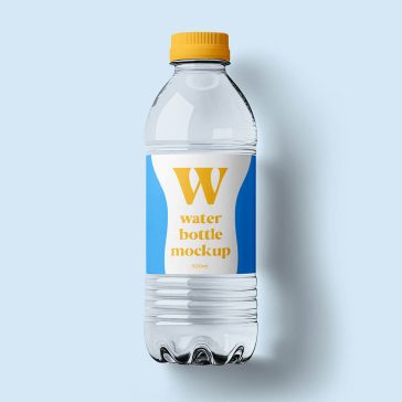 Free 500ml PET Water Bottle Mockup PSD