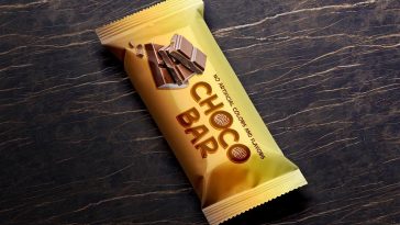 Free Candy Chocolate Snack Bar Mockup PSD