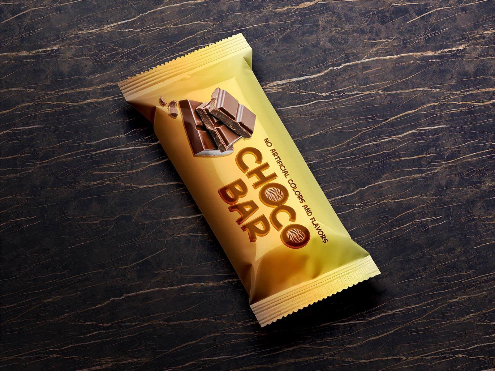 Free Candy Chocolate Snack Bar Mockup PSD