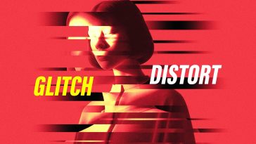 Free Glitch Distort Photo Effect PSD