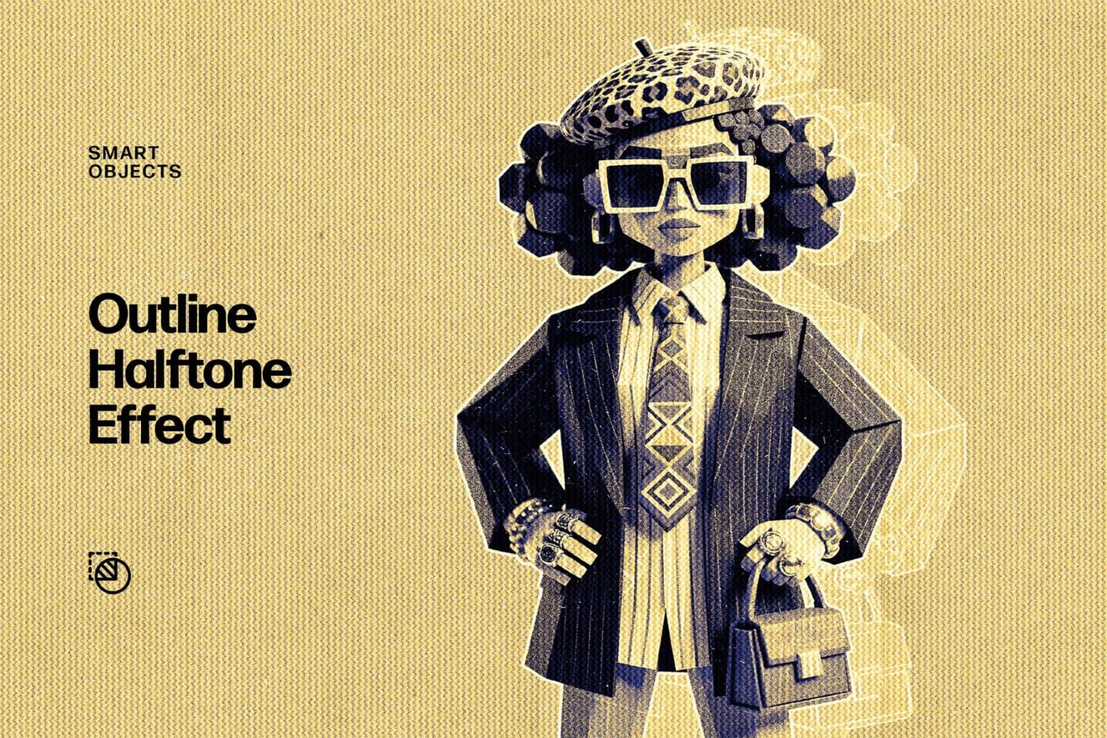 Free Outline Halftone Photo Effect PSD