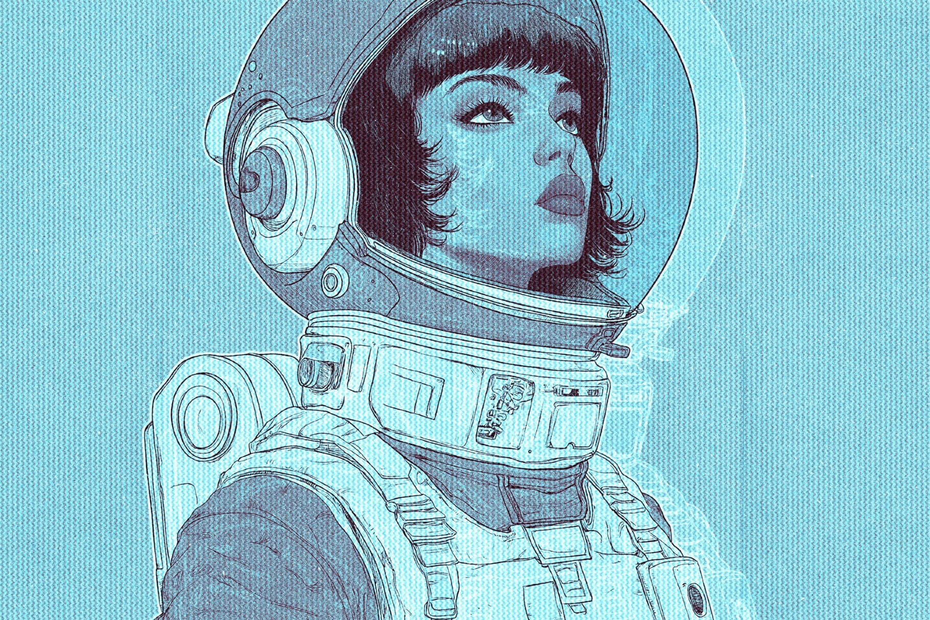 Free Outline Halftone Photo Effect PSD