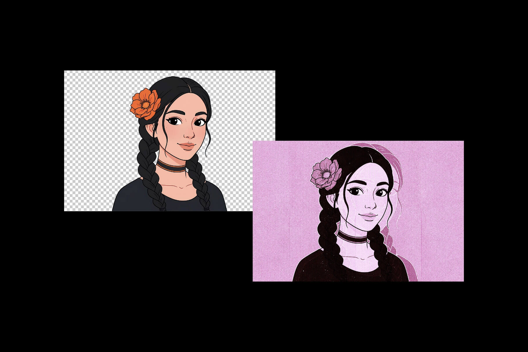 Free Outline Halftone Photo Effect PSD