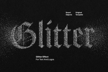 Free Silver Glitter Chrome Text Effect PSD