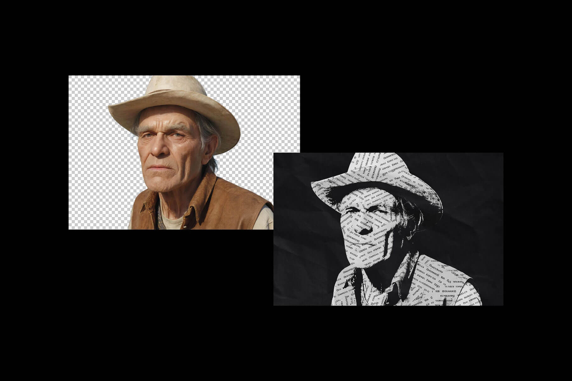 Free Typography Portrait Photo Effect PSD