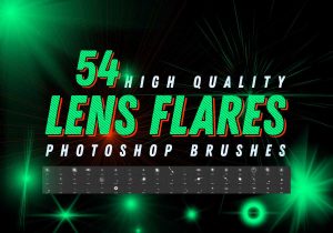 54 Lens Flares Photoshop Abr Brushes Vol-1