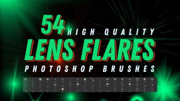 54 Lens Flares Photoshop Abr Brushes Vol-1