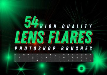 54 Lens Flares Photoshop Abr Brushes Vol-1