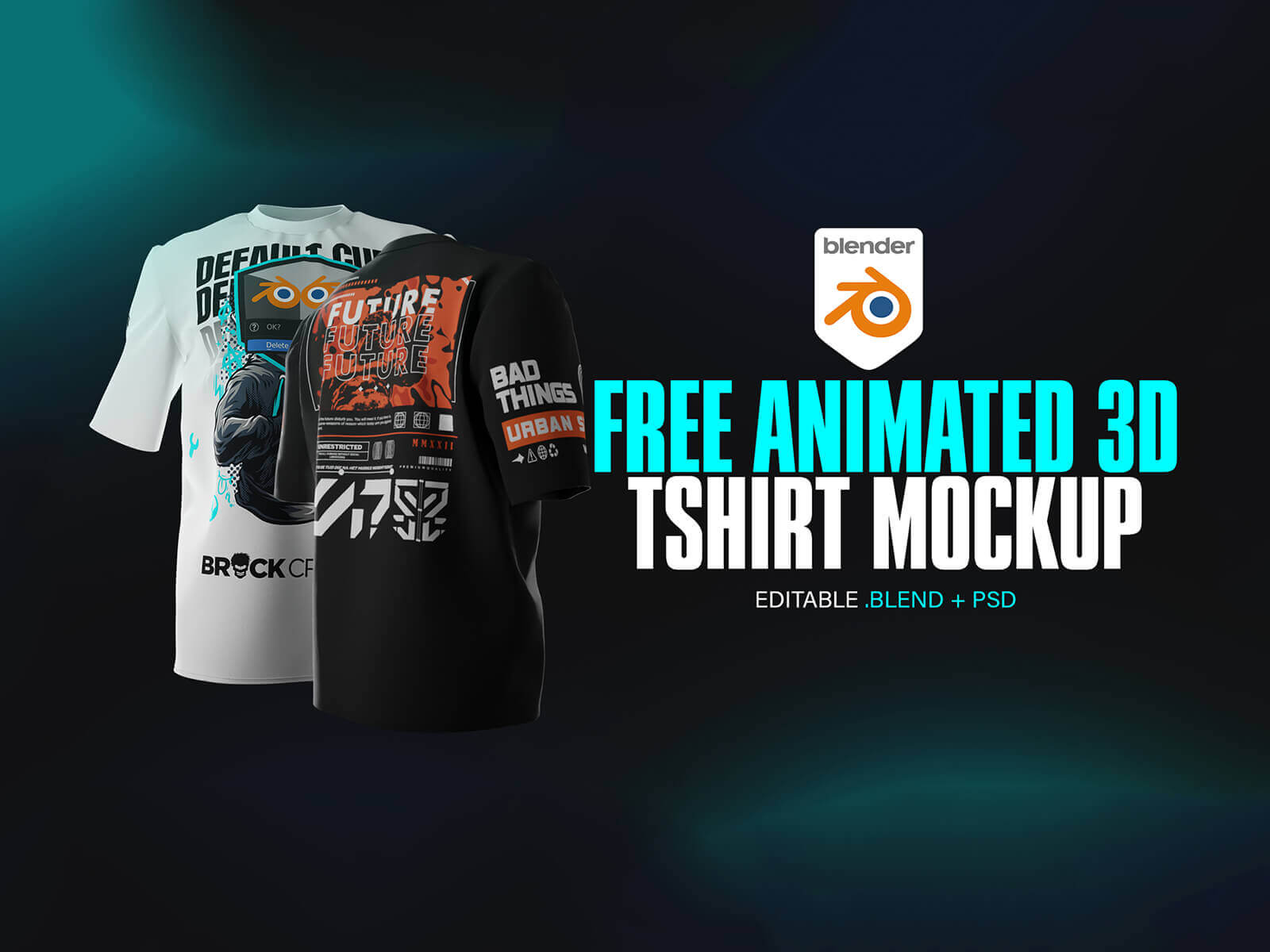 Free 3D Animated T-Shirt Blender Mockup PSD