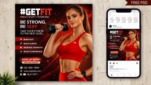 Free Fitness Gym Instagram Post Fully Edit Photoshop PSD Template