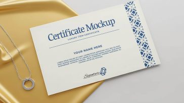 Free Luxury Certificate Mockup PSD