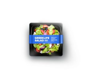Salad Packaging Food Plastic Container mockup PSD Top View