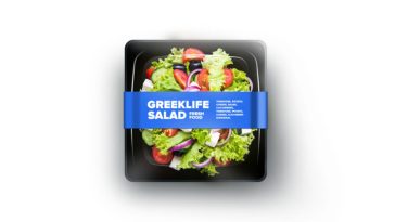 Salad Packaging Food Plastic Container mockup PSD Top View