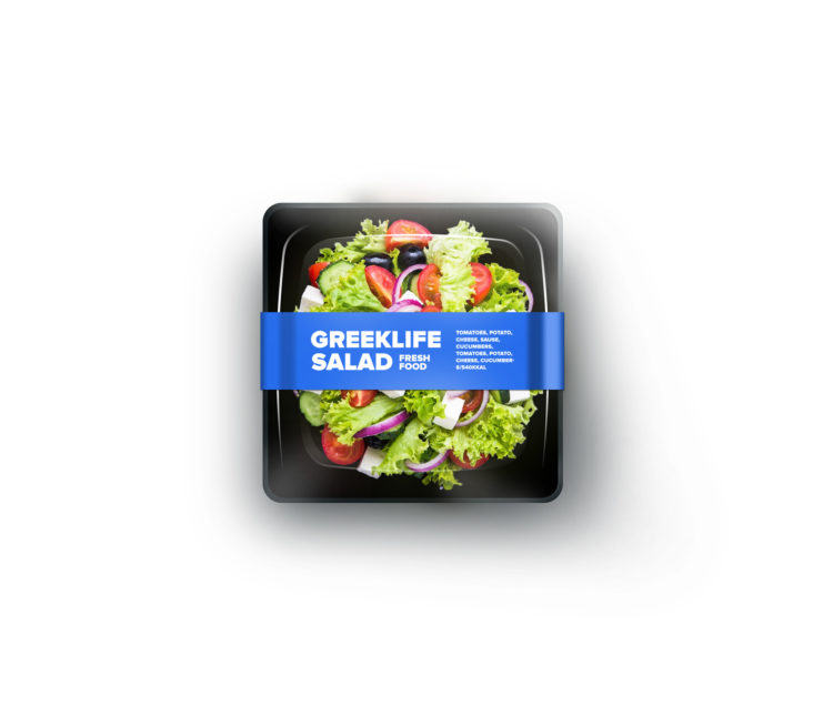 Salad Packaging Food Plastic Container mockup PSD Top View