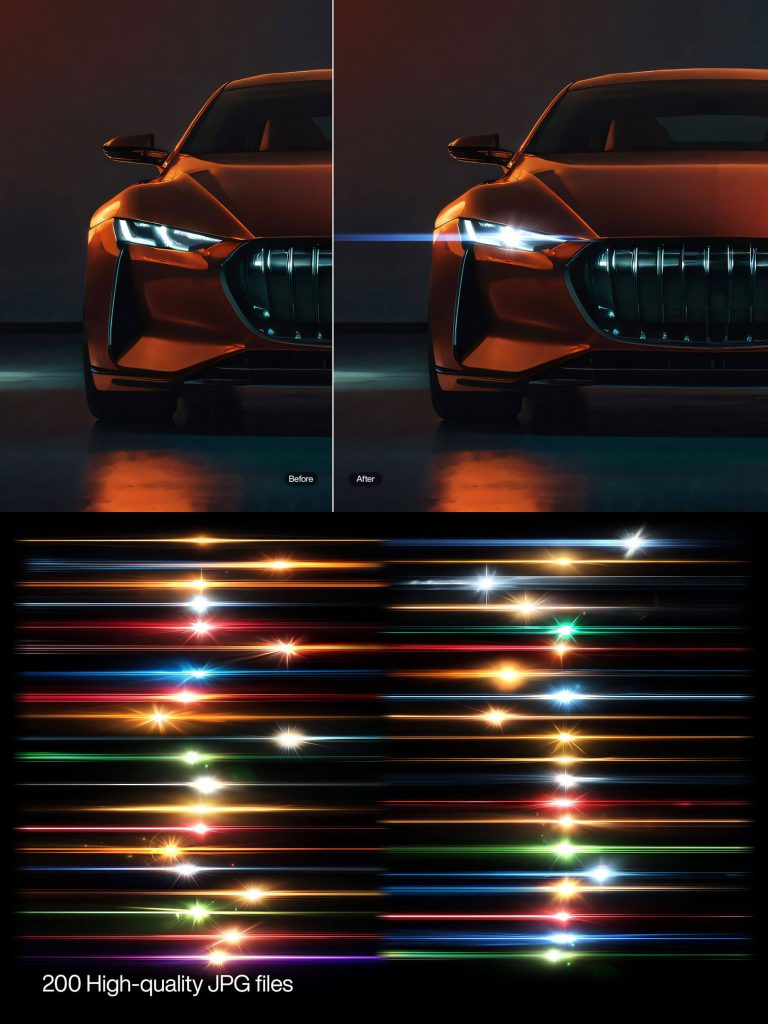 free lens flare overlays pack colorful light streaks glow effects high resolution cinematic light leaks photoshop overlays download